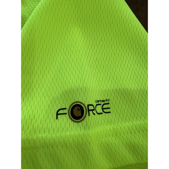 Carhartt Force Neon Yellow Performance T-Shirt L Relaxed Fit Breathable Workout - Picture 5 of 9